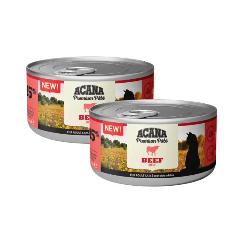 Acana Feline Premium Paté di manzo, confezione da 2 x 24 x 85 g, cibo umido per gatti
