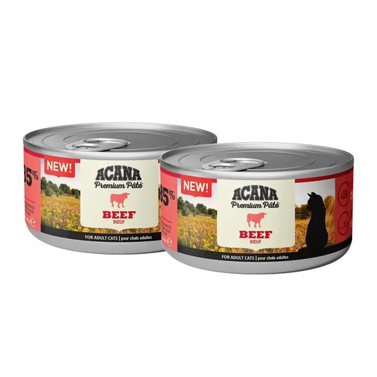 Acana Feline Premium Paté di manzo, confezione da 2 x 24 x 85 g, cibo umido per gatti
