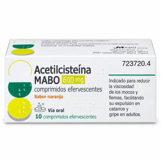 Acetilcisteina Mabo 600 mg Gusto Arancia, 10 Compresse Effervescenti