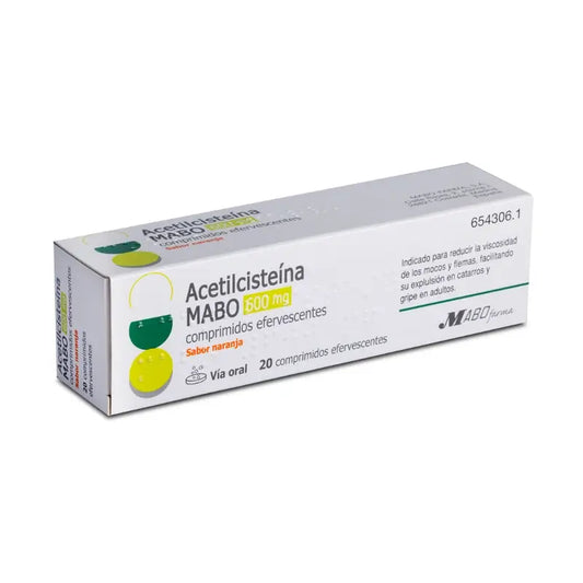 Mabo Acetilcisteina 600 mg Gusto Arancia, 20 Compresse Effervescenti