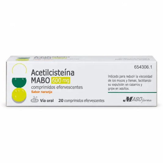 Mabo Acetilcisteina 600 mg Gusto Arancia, 20 Compresse Effervescenti