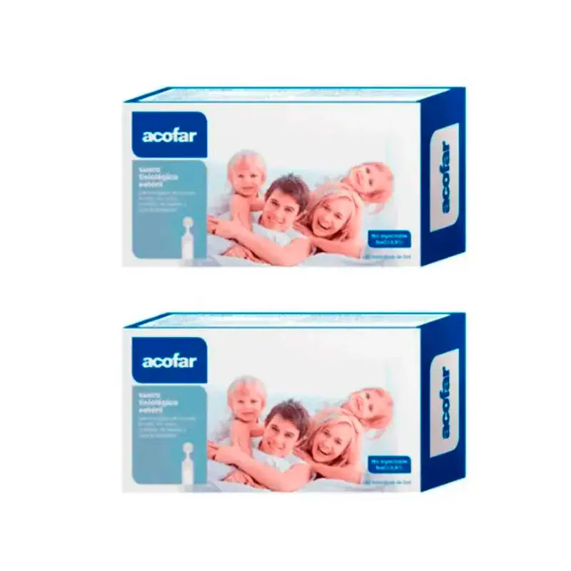 Siero fisiologico nasale e oftalmico Acofar, confezione da 2 x (30 dosi singole x 5 ml)
