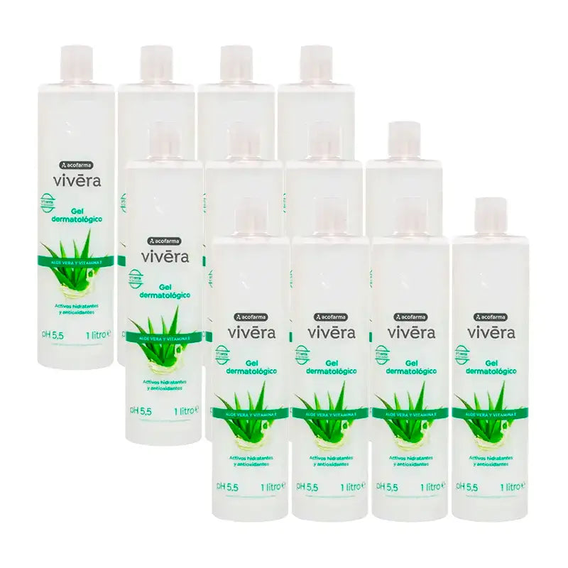 Acofar Vivera Aloe Vera Vitamina E Gel, Confezione 12 x 1 Litro
