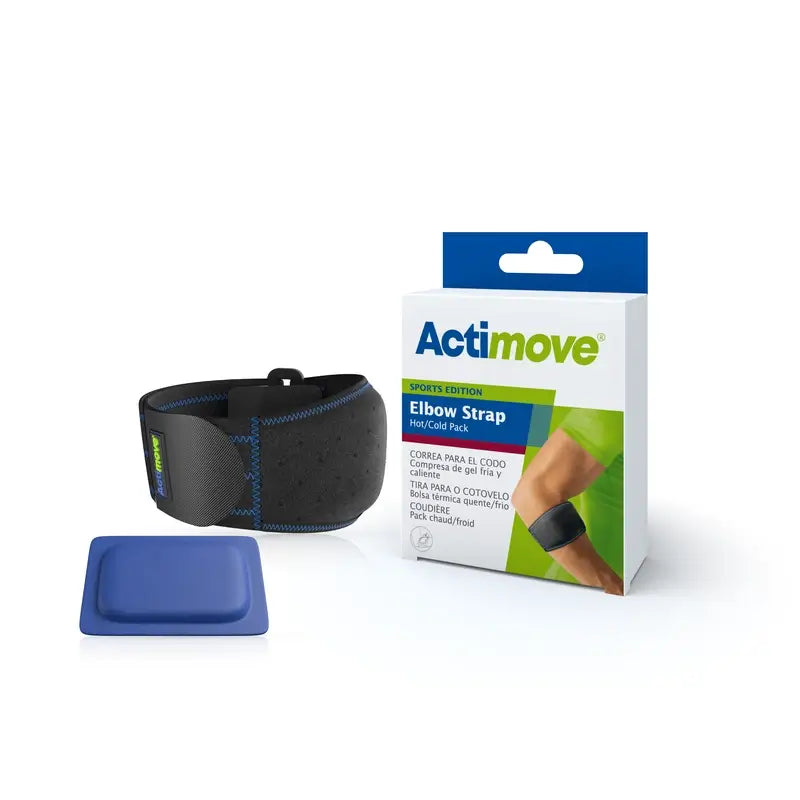 Actimove Cinghia di supporto per il gomito regolabile, nera, misura universale