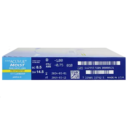 Acuvue 1 Day Moist Daily Toric Lenses , 90 unità