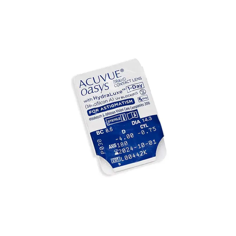 Acuvue Oasys 1 Day con lente torica giornaliera Hydraluxe , 30 unità