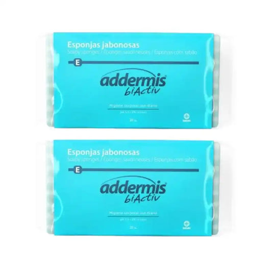 Addermis Biactiv Spugne di sapone per la pulizia quotidiana, 2X 20 unità