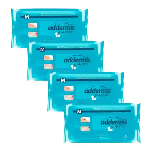 Addermis Biactiv Guanto per il lavaggio del corpo con sapone, 4X40 unità