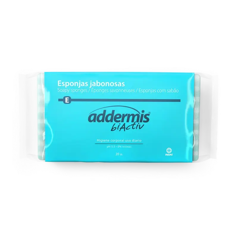Addermis Biactiv Spugne di sapone detergenti quotidiane , 20 unità