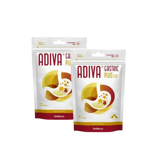 Adiva Gastric Plus Medium & Large 30 compresse masticabili 90 g, confezione da 2