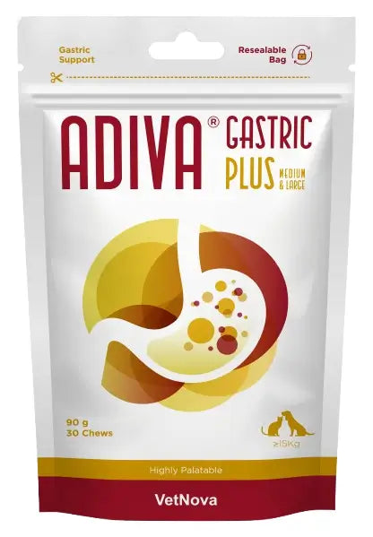 Adiva Gastric Plus Medium & Large 30 Masticatori, 90 grammi