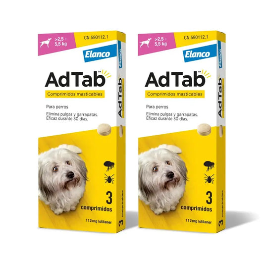 Adtab 112Mg Compresse Masticabili Cani 2,5-5,5Kg, 6 Compresse