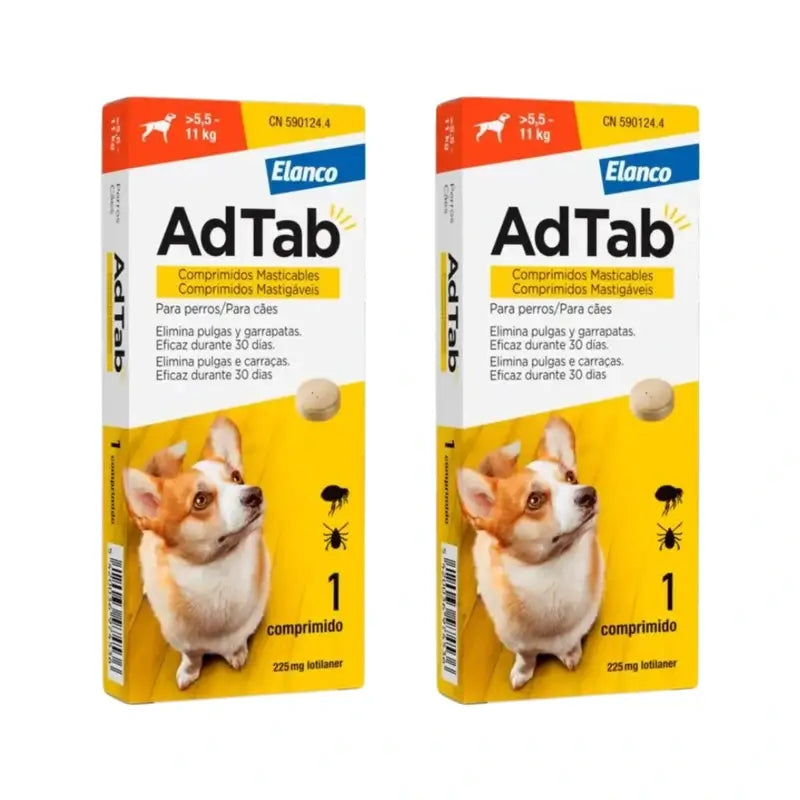 Adtab 225Mg Compresse Masticabili Cani 5,5-11Kg, 2 Compresse