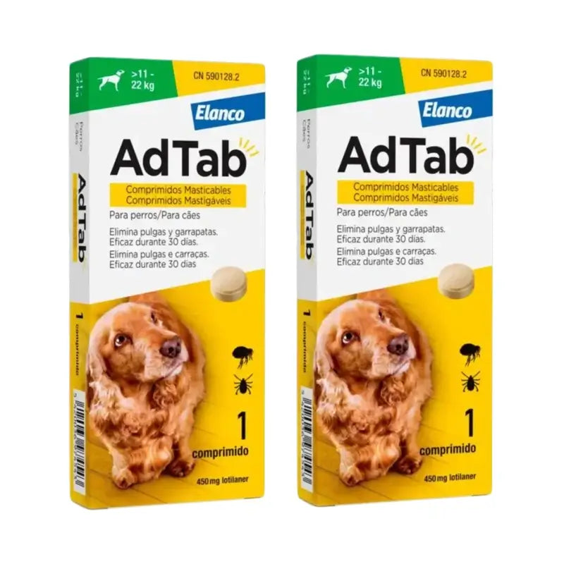 Adtab 450Mg Compresse Masticabili Cani 11-22Kg, 2 Compresse