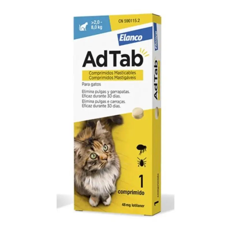 AdTab 48Mg Chewable Tablets Cats 2-8Kg, 1Cpd