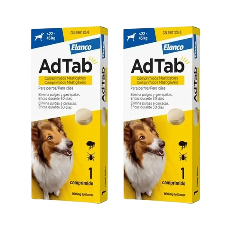 Adtab 900Mg Compresse Masticabili Cani 22-45Kg, 2 Compresse