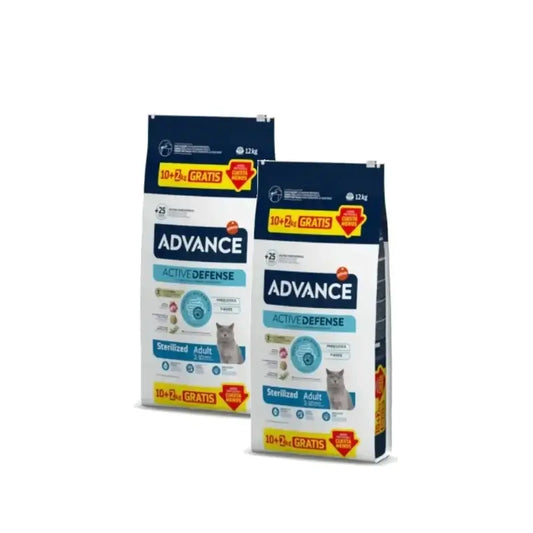 Advance Adult Sterilized, mangime per gatti sterilizzati al tacchino, confezione da 2 x 10+2 kg