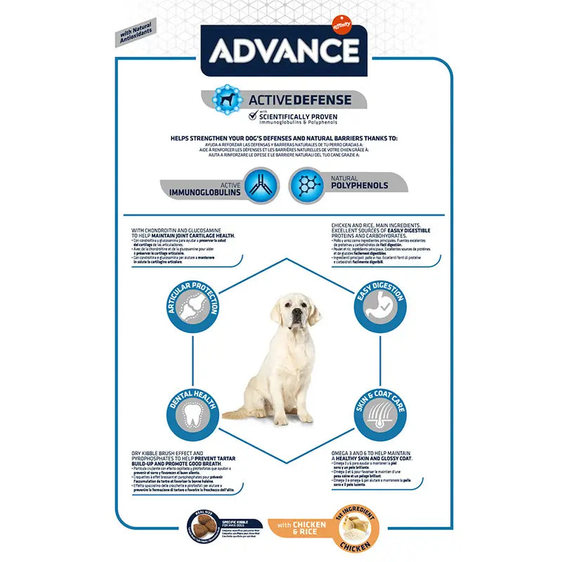 Advance Canine Adult Maxi Chicken Rice 14kg, alimento per cani