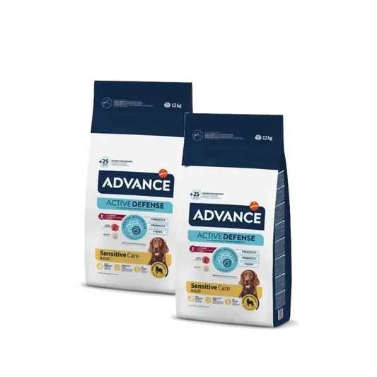 Advance Canine Adult Sensitive Agnello e Riso, confezione da 2 x 12 kg, mangime per cani