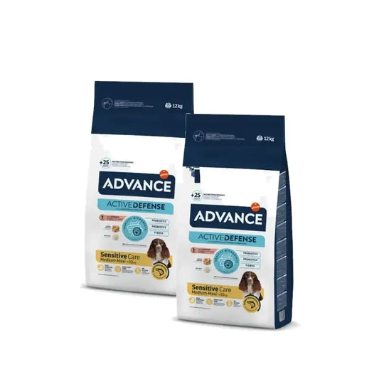 Advance Canine Adult Sensitive al salmone e riso, confezione da 2 x 12 kg, mangime per cani