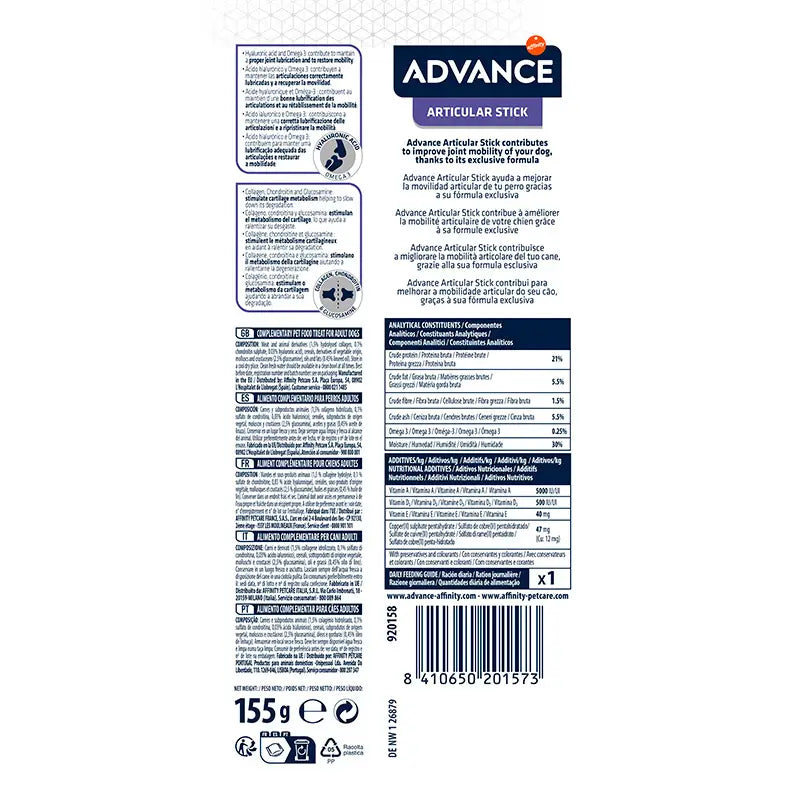 Advance Canine Adult Snack Snack Articolare, 14 x 155 g, snack per cani