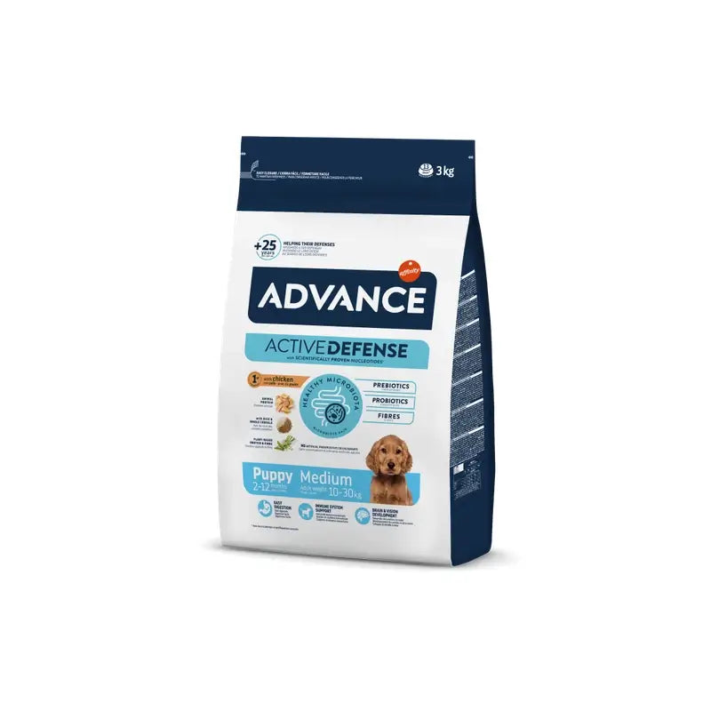 Advance Canine Puppy Medium Pollo Riso 3Kg, alimento per cani