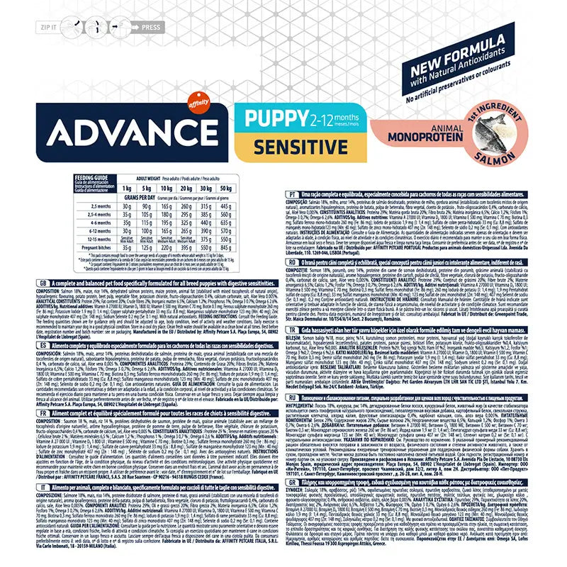 Advance Canine Puppy Sensitive Salmon, 800 g, cibo per cani