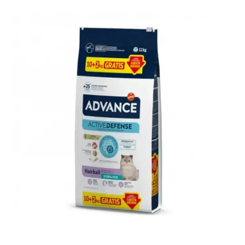 Advance Adult cibo per gatti non sterilizzato con pollo, 10+2 kg