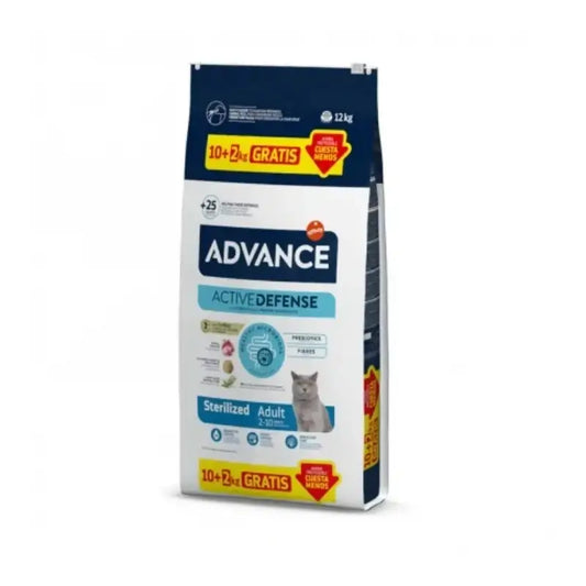 Advance Adult Cibo sterilizzato per gatti con tacchino, 10+2 kg