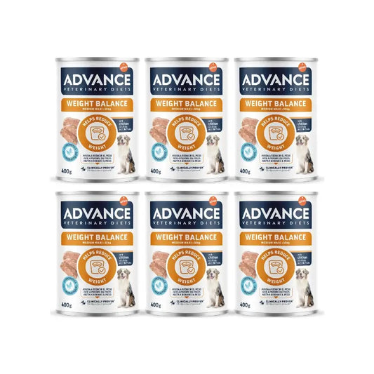 Advance Cibo umido Help Reduce Weight per cani di taglia media, porzioni singole, 6 x 400 g