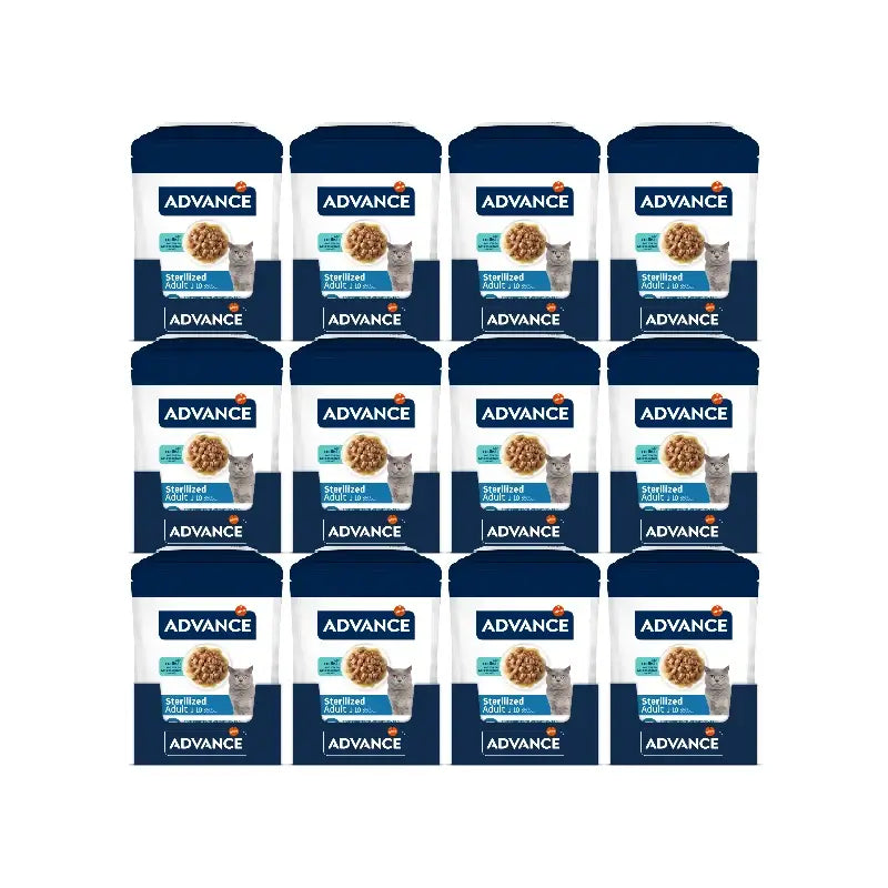 Advance Cibo umido per gatti, con merluzzo, confezione monodose, 12 x 85 g