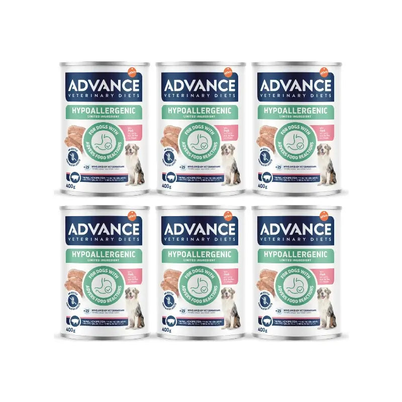 Advance Cibo umido per cani, al maiale, porzioni singole, 6 x 400 g