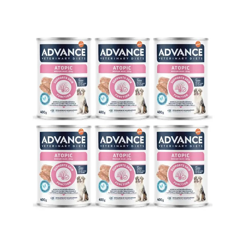 Advance Cibo umido Support Skin per cani Medium Maxi, porzioni singole, 6 x 400 g