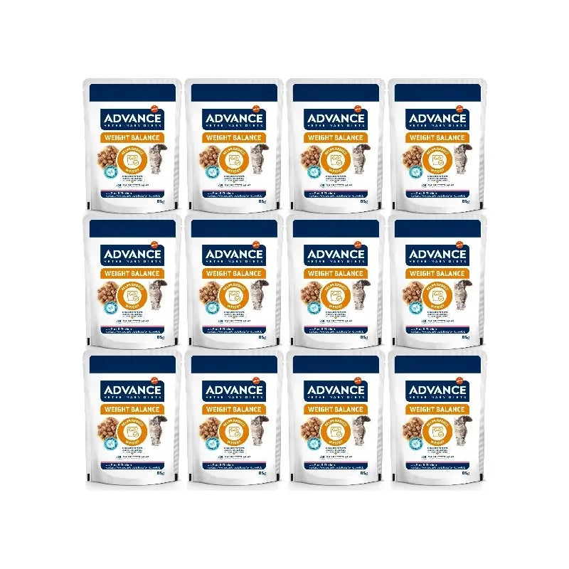 Advance Cibo umido Weight Balance per gatti, monodose, 12 x 85 g