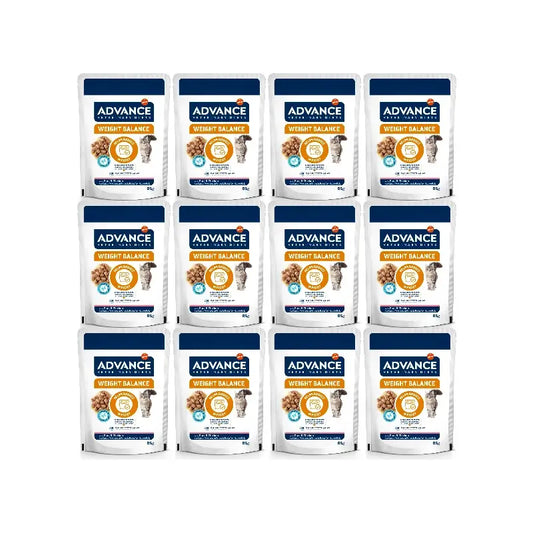 Advance Cibo umido Weight Balance per gatti, monodose, 12 x 85 g