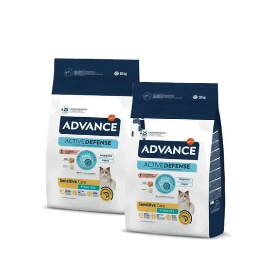 Advance Feline Adult Sterilizzato Sensitive Confezione da 2 x 10 kg, mangime per gatti