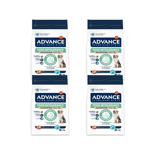 Advance Mangime per cani, al gusto di anatra, Superpremium, 4 x 3 kg