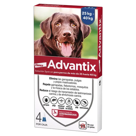 Pipette antiparassitarie Advantix per cani +25 Kg 4 pz x 4 ml