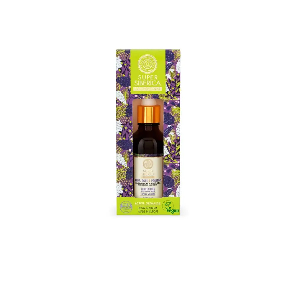 Agafja Fluido rimpolpante per capelli Pino, Rosa e Proteine, per capelli deboli, 50ml