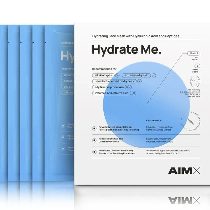 Maschera viso Aimx "Hydrate Me", 25 ml