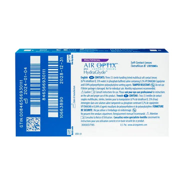Air Optix Plus HydraGlyde lenti multifocali mensili, 3 unità