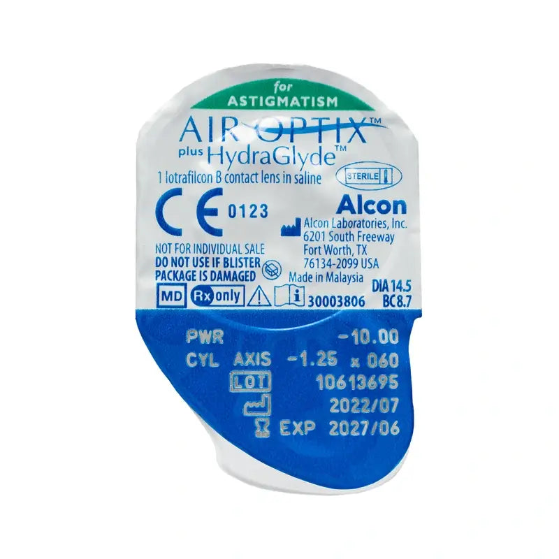 Air Optix Plus HydraGlyde lenti toriche mensili , 6 unità