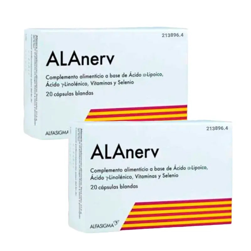 Alanerv Pack Integratore alimentare , 2 X 20 capsule molli