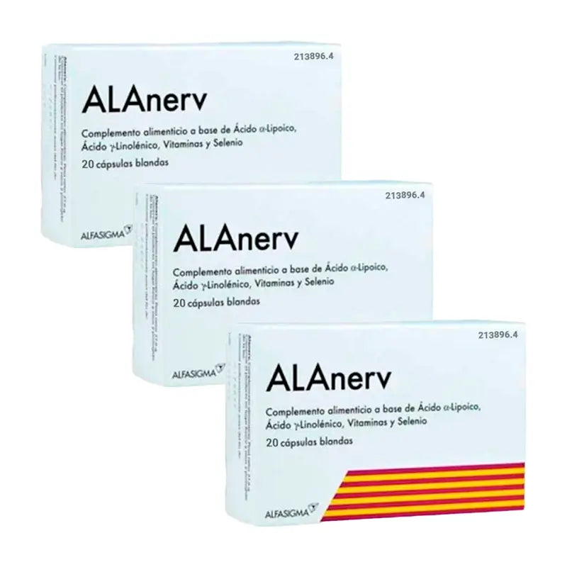Alanerv Pack Integratore alimentare , 3 X 20 capsule molli