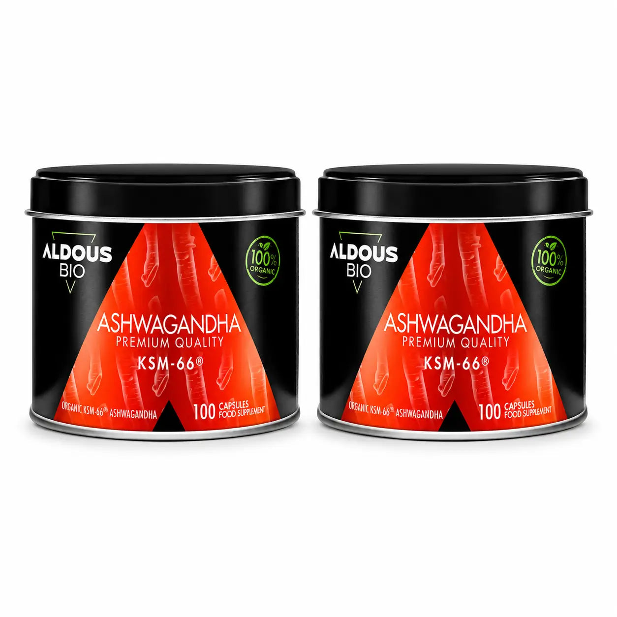 Aldous Bio Ashwagandha Ksm-66 Biologico, 600 Mg , confezione da 2