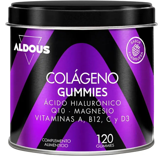 Aldous Bio Collagene idrolizzato con acido ialuronico, coenzima Q10, zinco e vitamine, 120 gummies