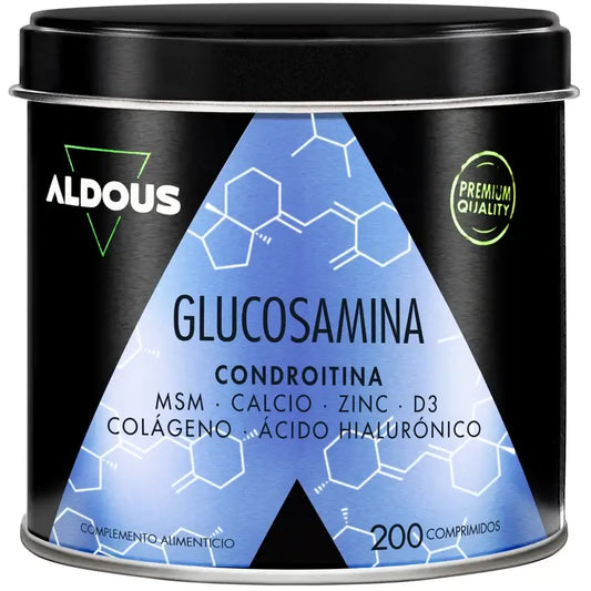 Aldous Bio Glucosamina, condroitina, Msm, collagene, acido ialuronico, zinco, calcio e vitamina D3 , 200 compresse