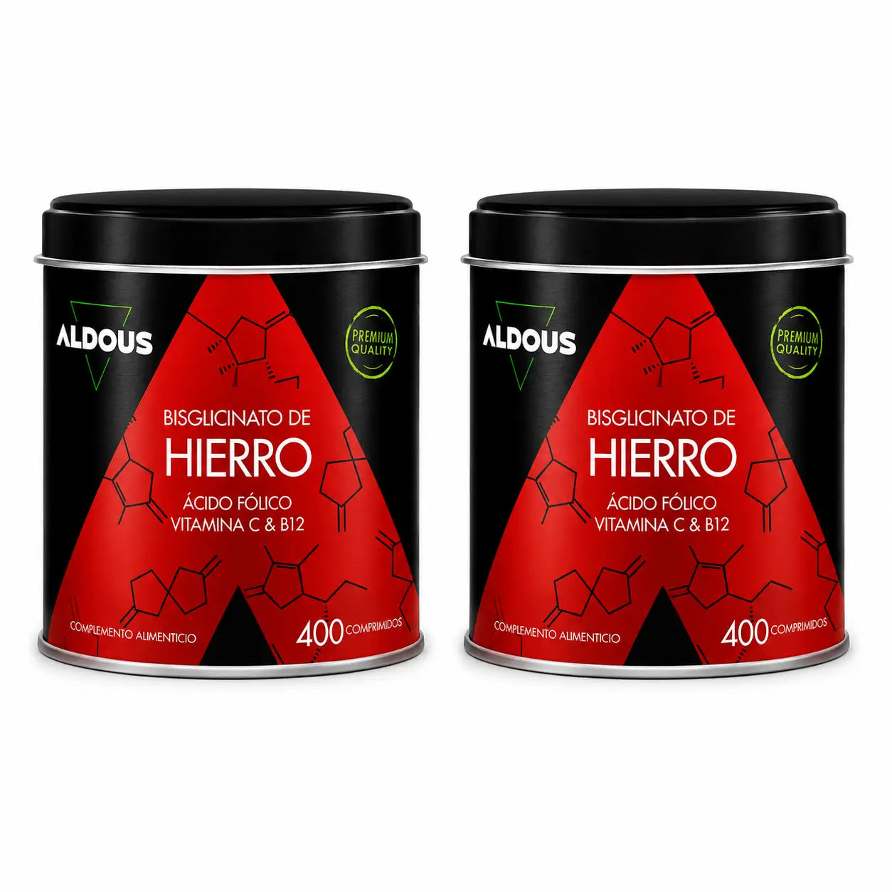 Aldous Bio Ferro Vitamina C, B12 e Acido folico , 200 Capsule , confezione da 2