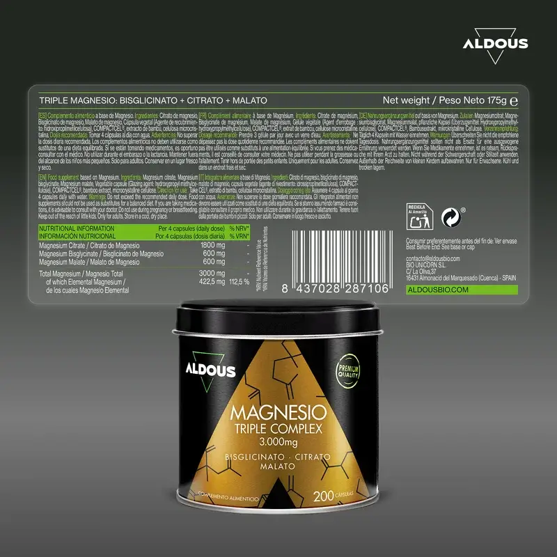 Aldous Bio Magnesium Complex Triple 3000Mg, 200 capsule