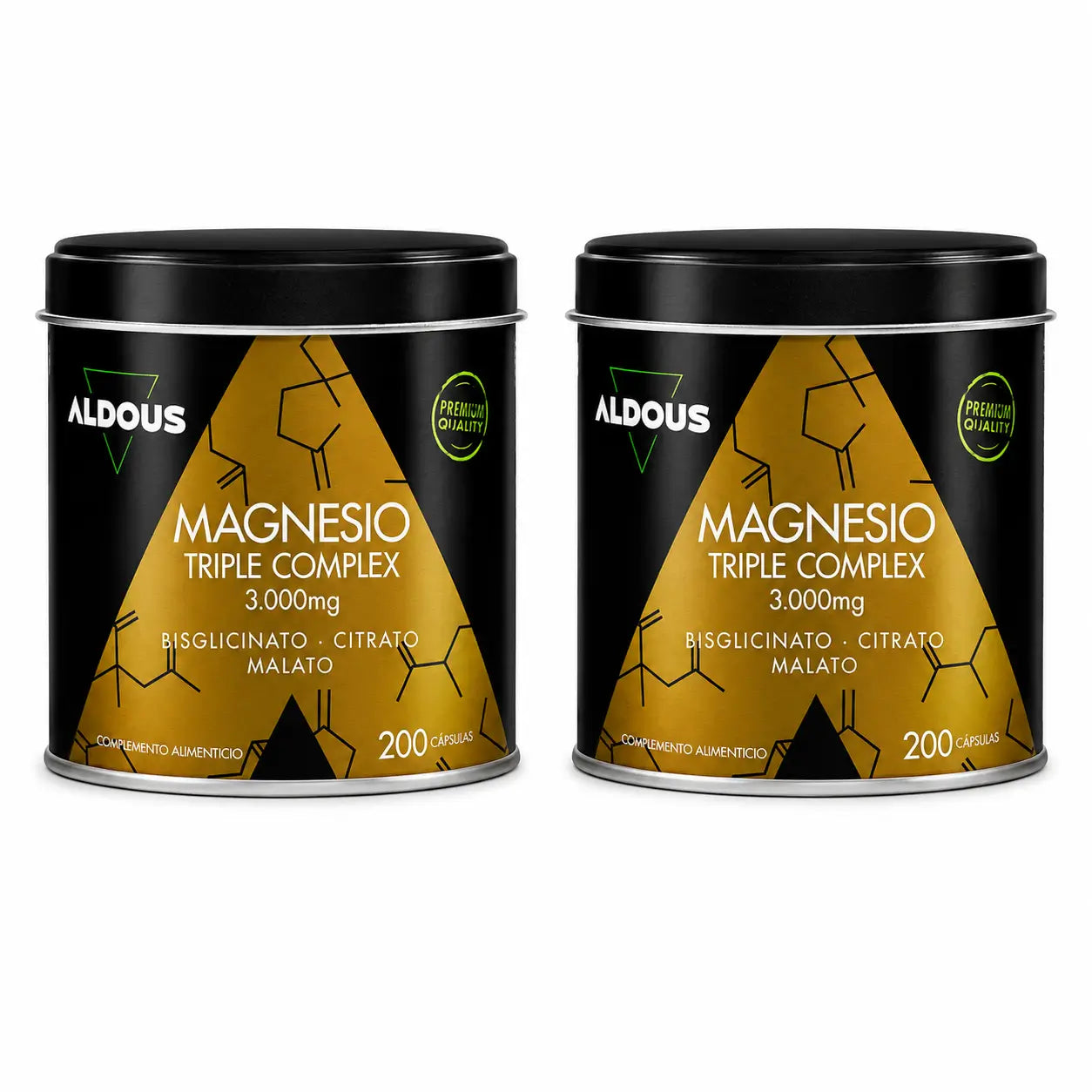 Aldous Bio Magnesium Complex Triple 3000Mg, 200 Capsule, confezione da 2